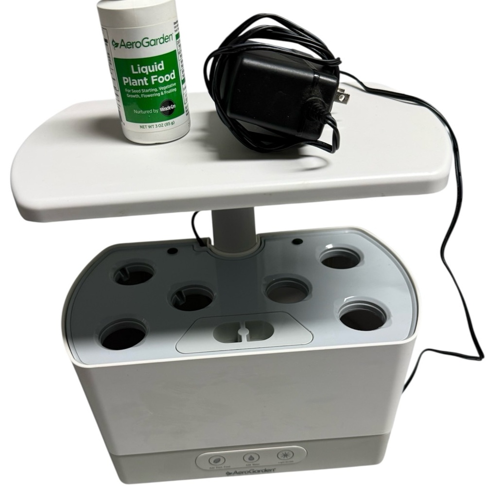 AeroGarden White Indoor Hydroponic Herb Garden with Liquid Plant Food